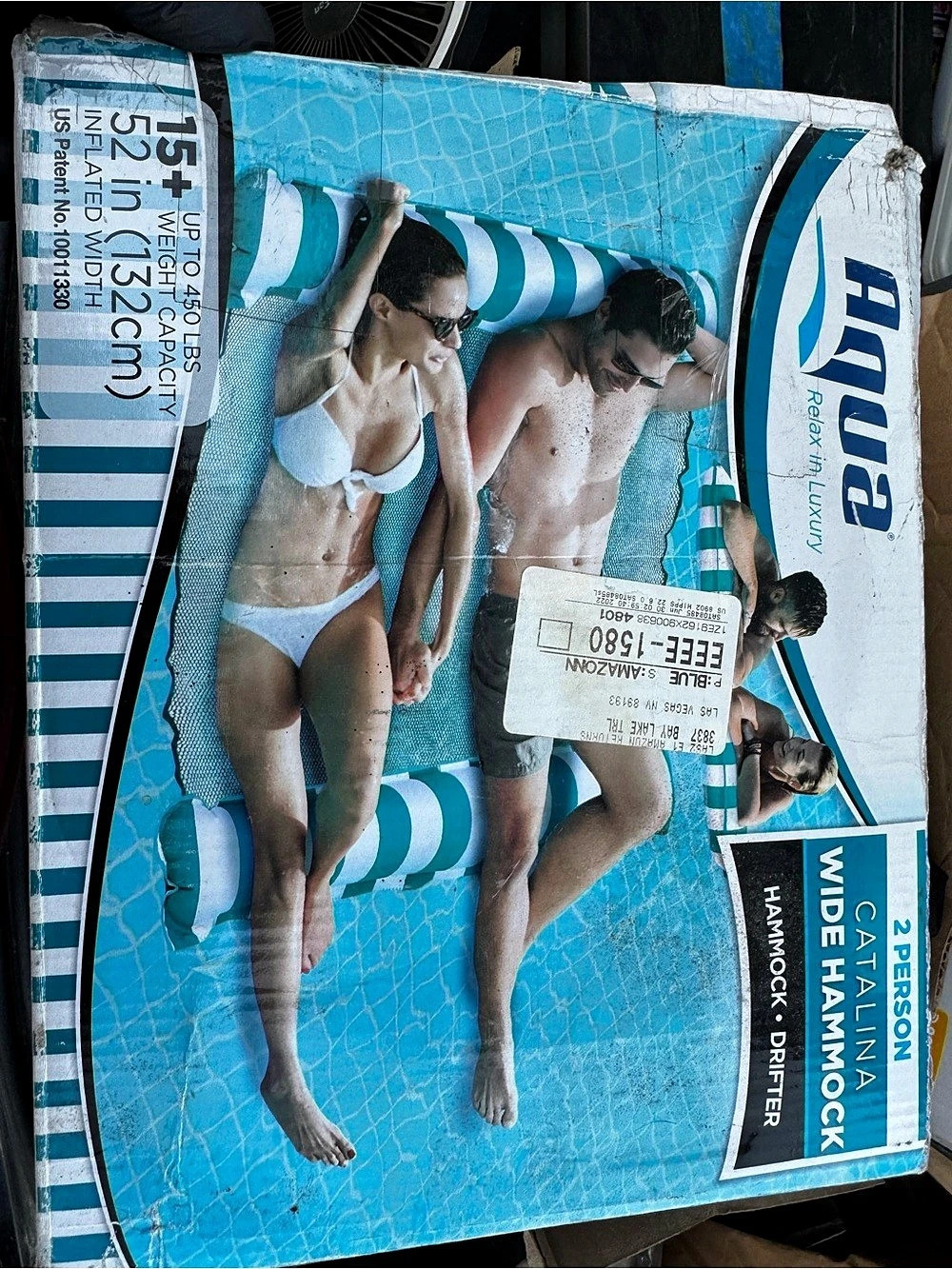Intex 2-Person Deluxe Wide Hammock Blue & White 2-Person Hammock